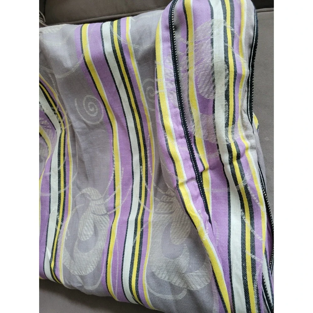 Vintage MCM Mattress Ticking New Old Stock  Purple Gray Yellow‎